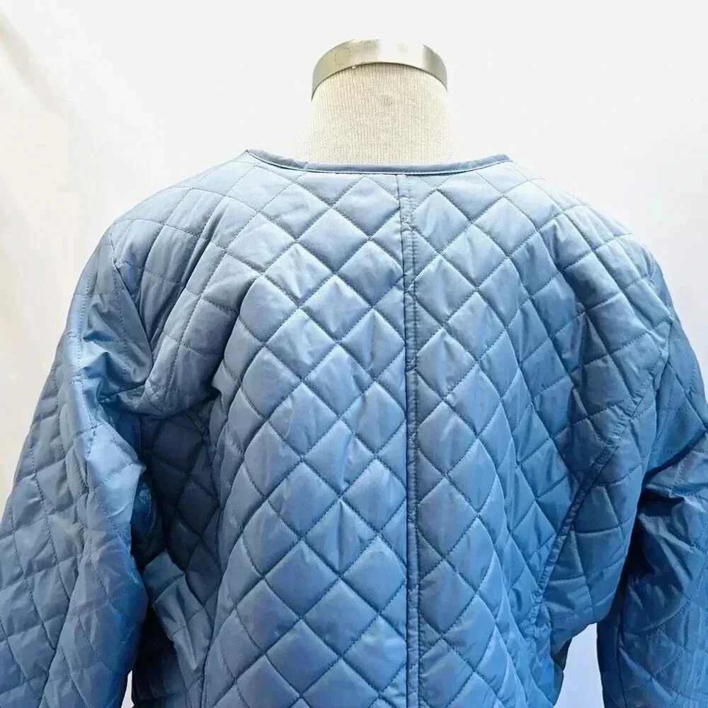 NWT CROFT&BARROW Women Button Down Quilted Blue Jacket Lightweight Size PXXL - Picture 11 of 14